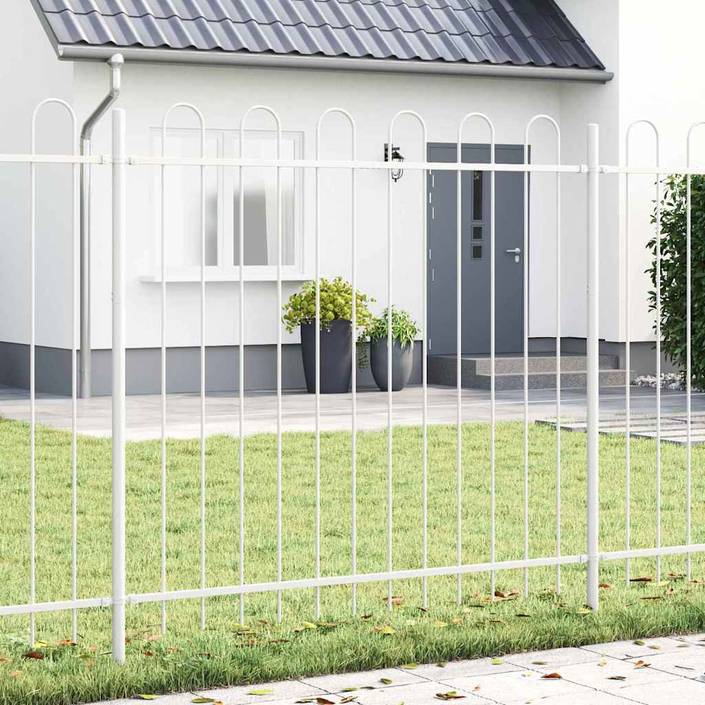 Havehegn med buetop Hvid 10,2x1,5 m Stål