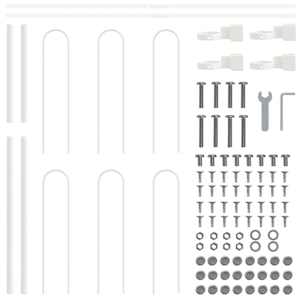 Zahradní plot 7 pcs Bílá 11,9 x 0,8 m Práškově lakovaná ocel - obrázek 6