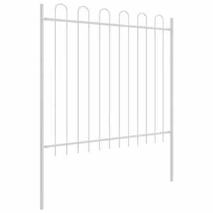 Zahradní plot 7 pcs Bílá 11,9 x 1,5 m Práškově lakovaná ocel - obrázek 4