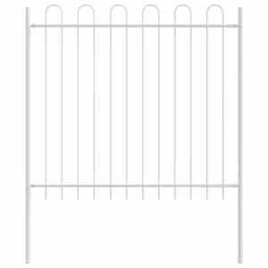 Zahradní plot 7 pcs Bílá 11,9 x 1,5 m Práškově lakovaná ocel - obrázek 5