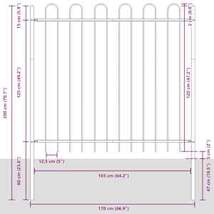 Zahradní plot 7 pcs Bílá 11,9 x 1,5 m Práškově lakovaná ocel - obrázek 8