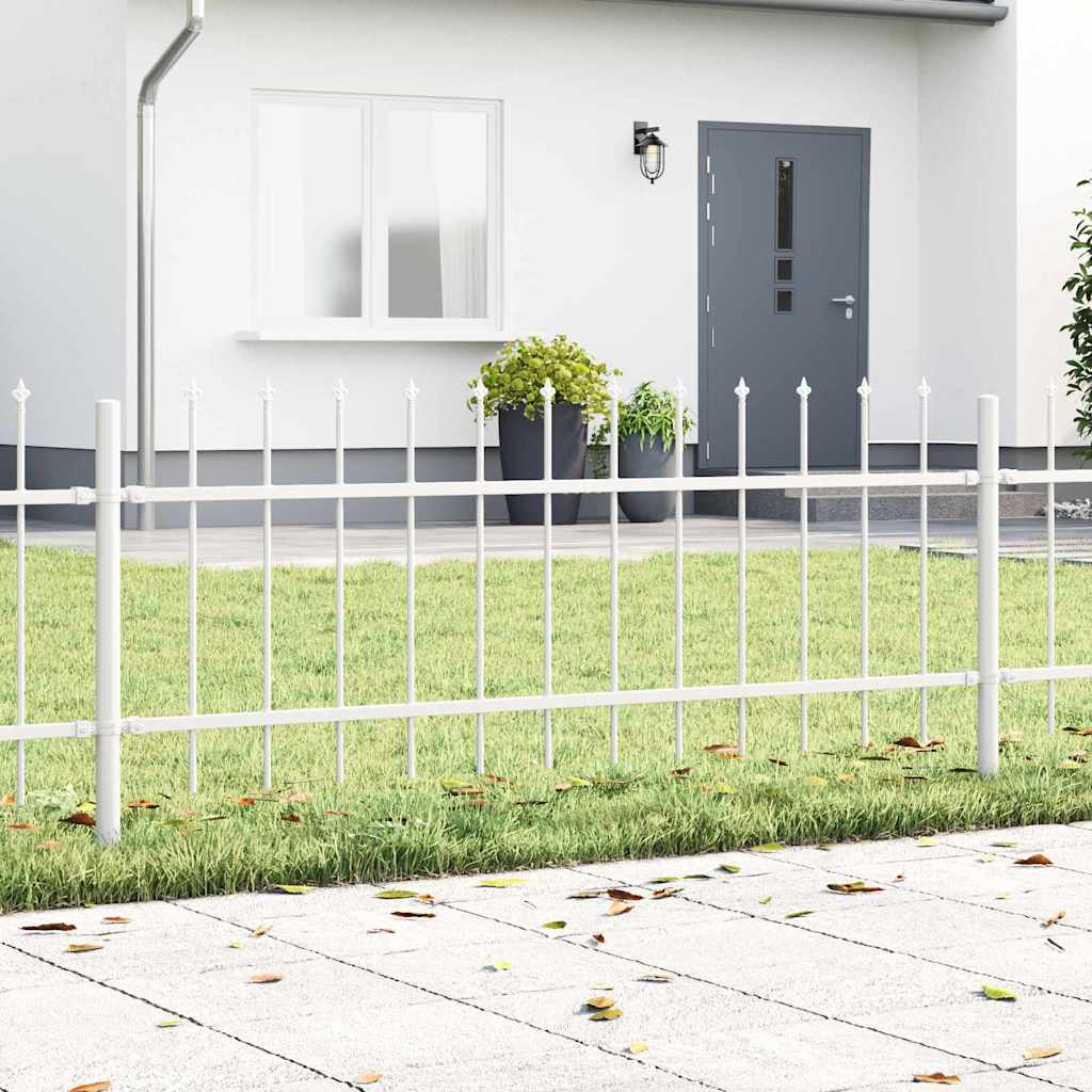 Havehegn med spidstop Hvid 15,3x0,6 m Stål