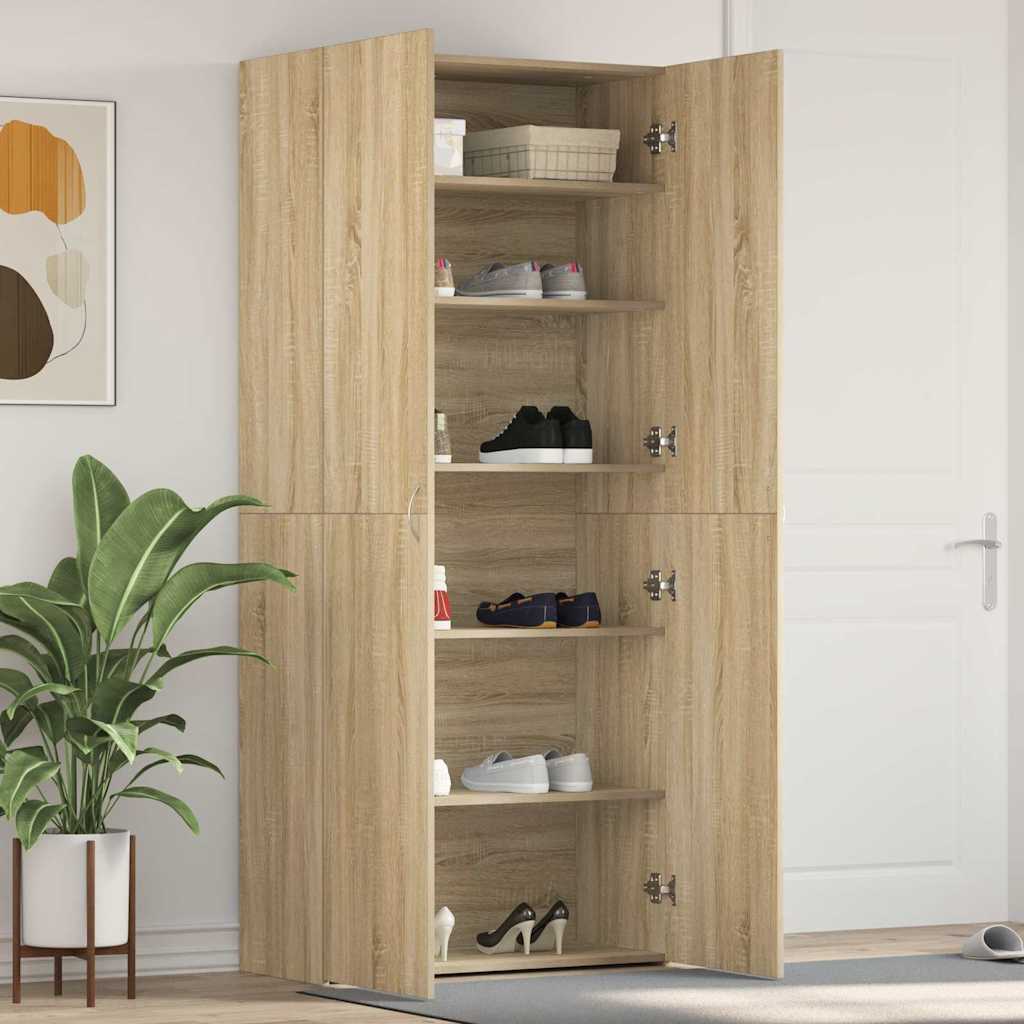 Skrinka na topánky Sonoma dub 80x35,5x180 cm z inžinierskeho dreva 3333838