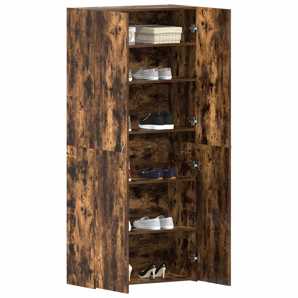 vidaXL Schoenenkast 80x35,5x180 cm bewerkt hout gerookt eikenkleurig