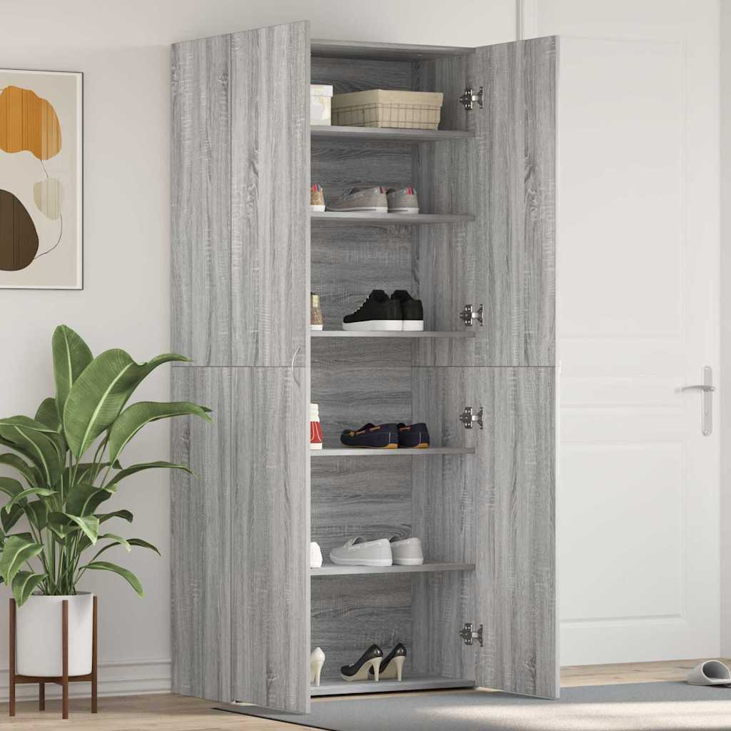 Kengäteline Harmaa Sonoma 80x35,5x180 cm Tekninen puu