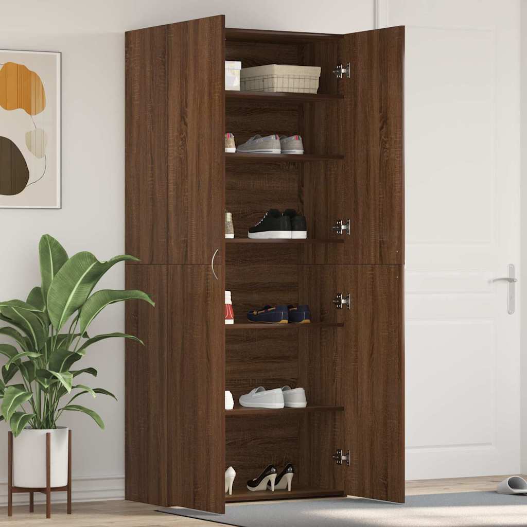 Kengäteline Ruskea Tammi 80x35,5x180 cm Teknisesti valmistettu puu
