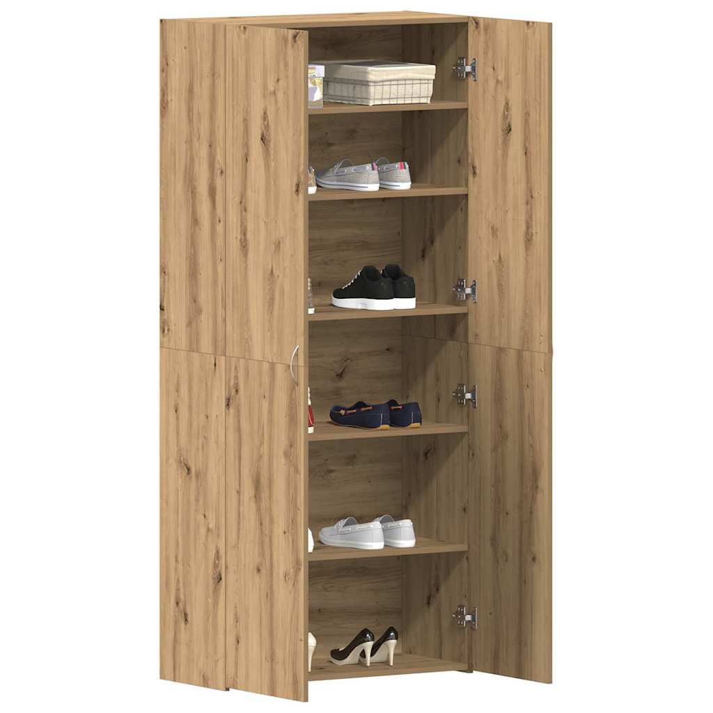 Thumbnail - vidaXL Schuhschrank Artisan Eiche 80x35,5x180 cm Holzwerkstoff