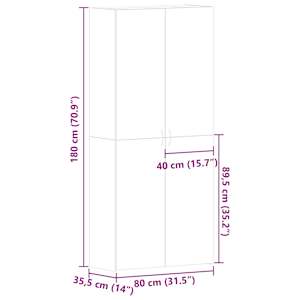 Skříň na obuv Hnědá 80 x 35.5 x 180 cm Kompozitní dřevo - obrázek 11