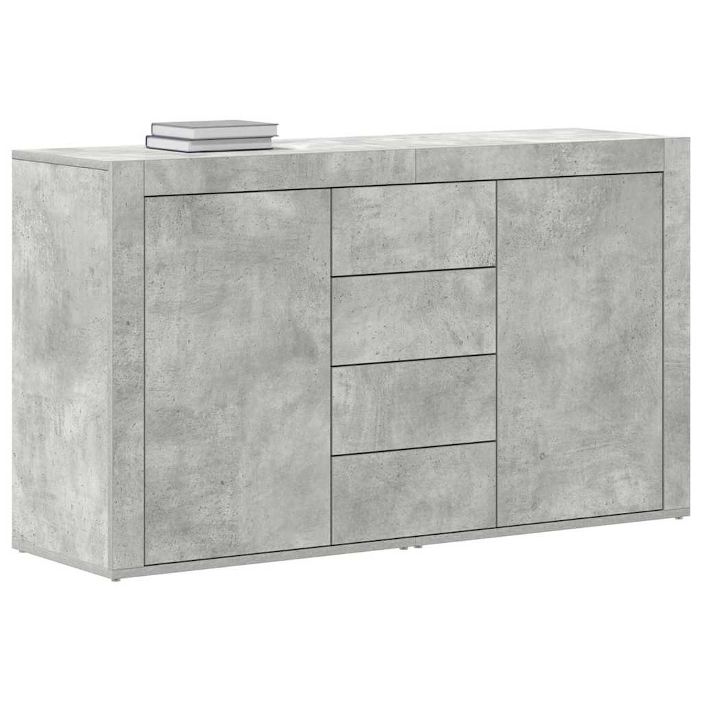 vidaXL Dressoir met lade Betongrijs 120 x 36 x 69 cm Bewerkt hout