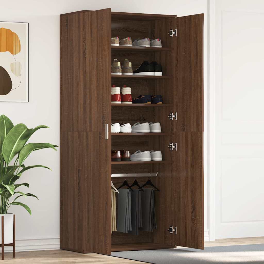 Jalanõude Kapp Pruun Tamm 80x39x180 cm Töödeldud Puit