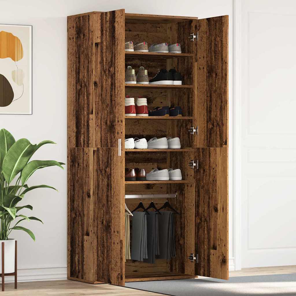 Kengätalli Vanha Puu 80x39x180 cm Tekninen Puu