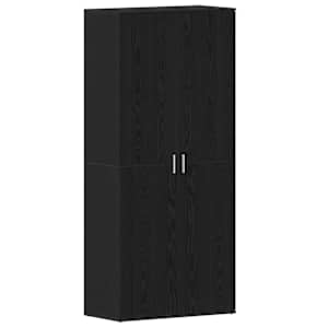 vidaXL Kinga kapp 80 x 39 x 178 cm Tehispuit Must tamm