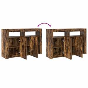 Servírovací skříň Kouřový dub 116 x 30 x 75 cm kompozitní dřevo - obrázek 13