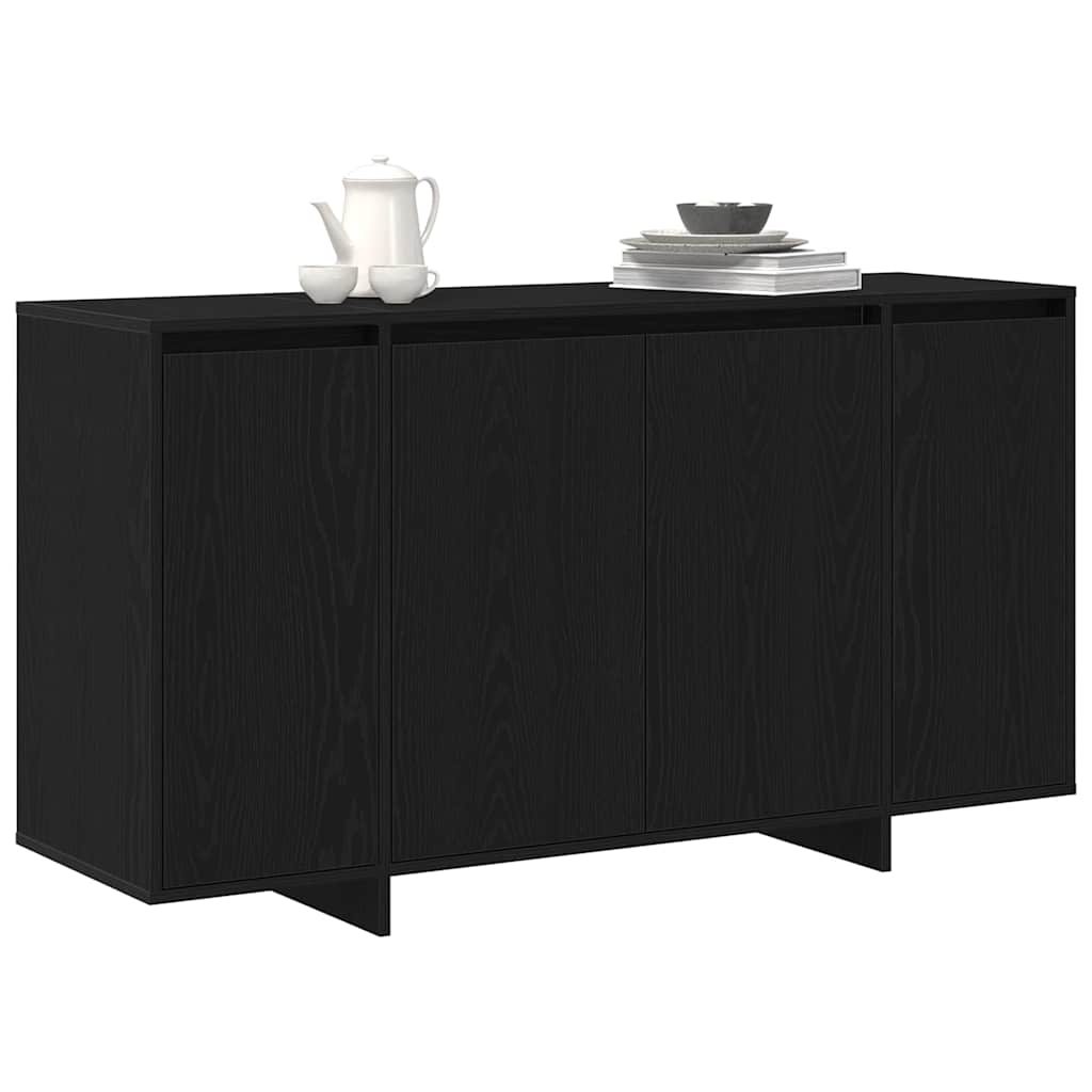 vidaXL Zwart Eiken Dressoir 135x41x75 cm Geengineerd Hout