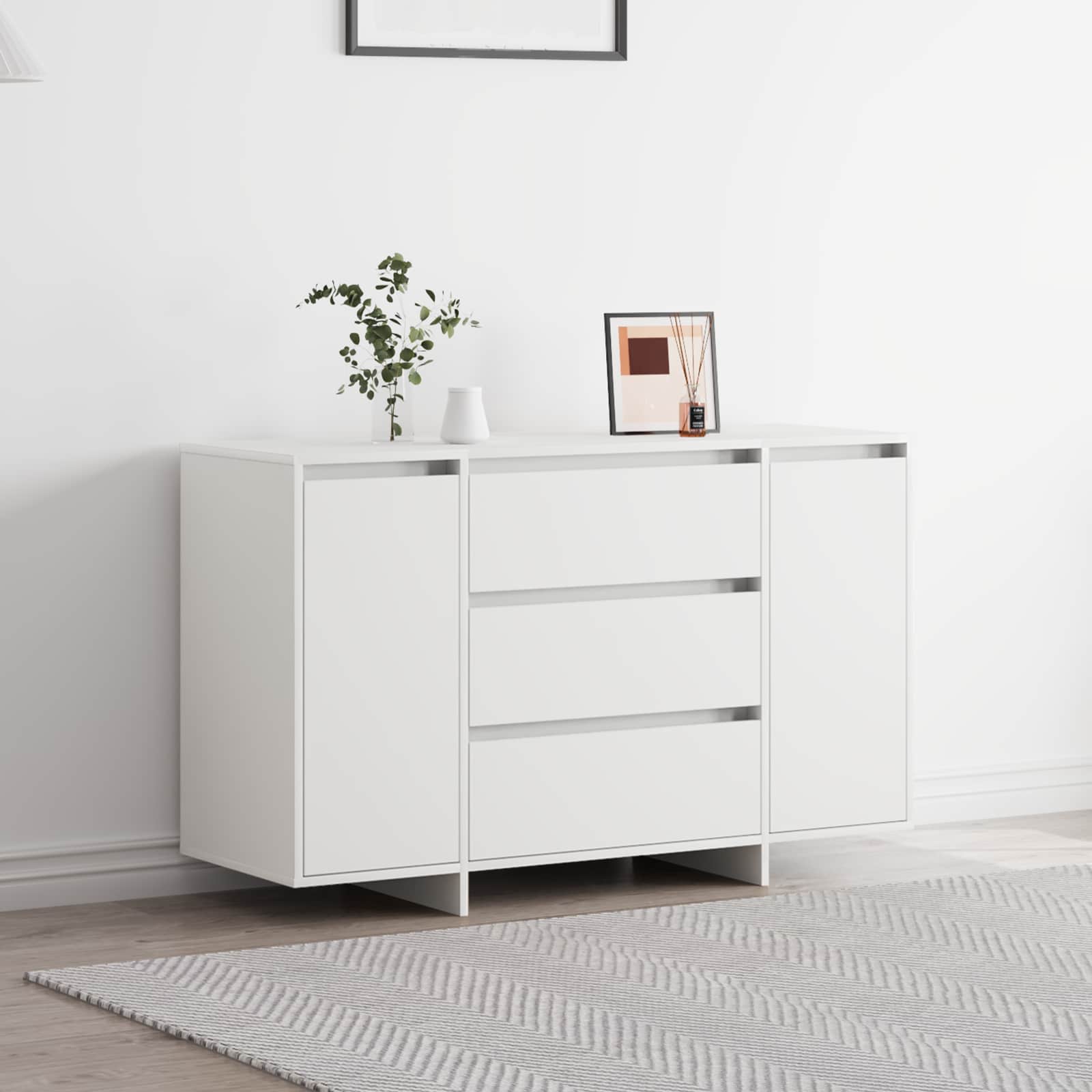 vidaXL Bufet cu sertar Alb 120 x 41 x 75 cm Lemn compozit