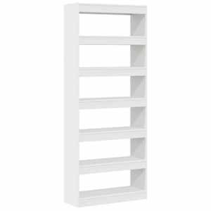 vidaXL Raamaturiiul 6 tasandit 80 x 30 x 198 cm Tehispuit Valge