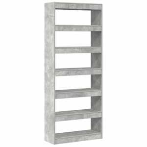 vidaXL Raamaturiiul 6 tasandit 80 x 30 x 198 cm Tehispuit Betoonhall