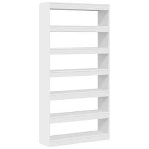 vidaXL Raamaturiiul 6 tasandit 100 x 30 x 198 cm Tehispuit Valge