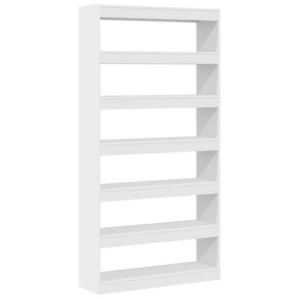 vidaXL Raamaturiiul 6 tasandit 100 x 30 x 198 cm Tehispuit Valge
