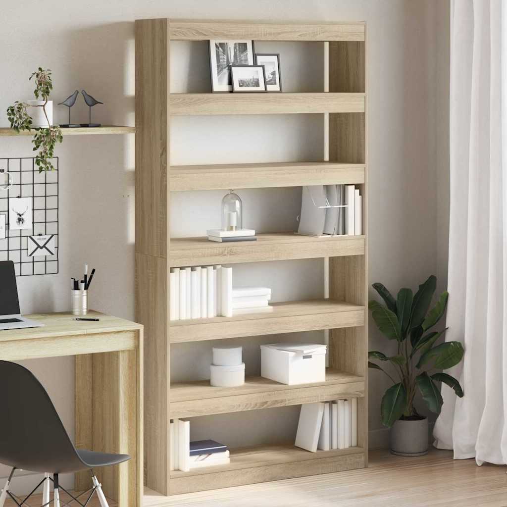 Raamatupidav Sonoma tamm Tehispuit 100 x 30 x 198 cm Riiulid