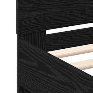 Rám postele s LED Černý dub 140 x 200 cm kompozitní dřevo - obrázek 9