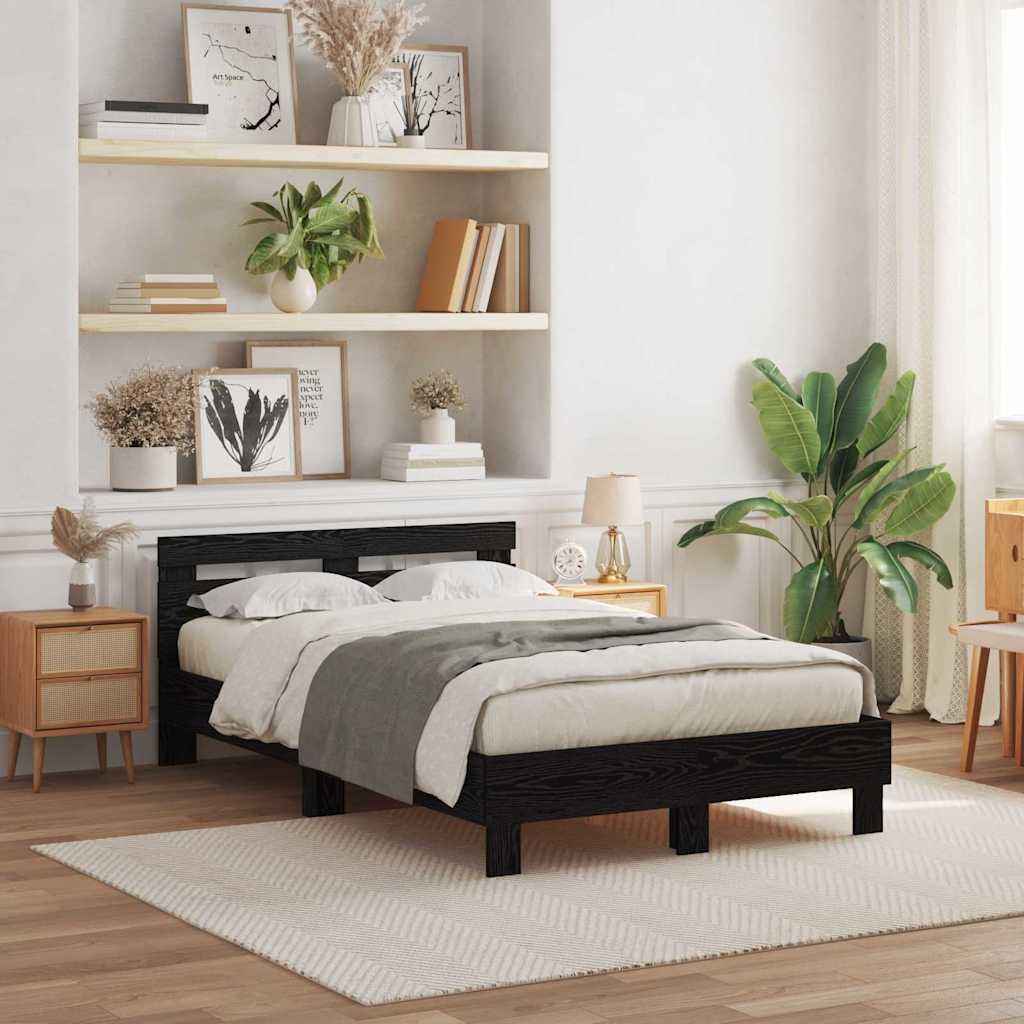 Tammepuidust voodi raam Must tamm Tehispuit 135 x 190 cm