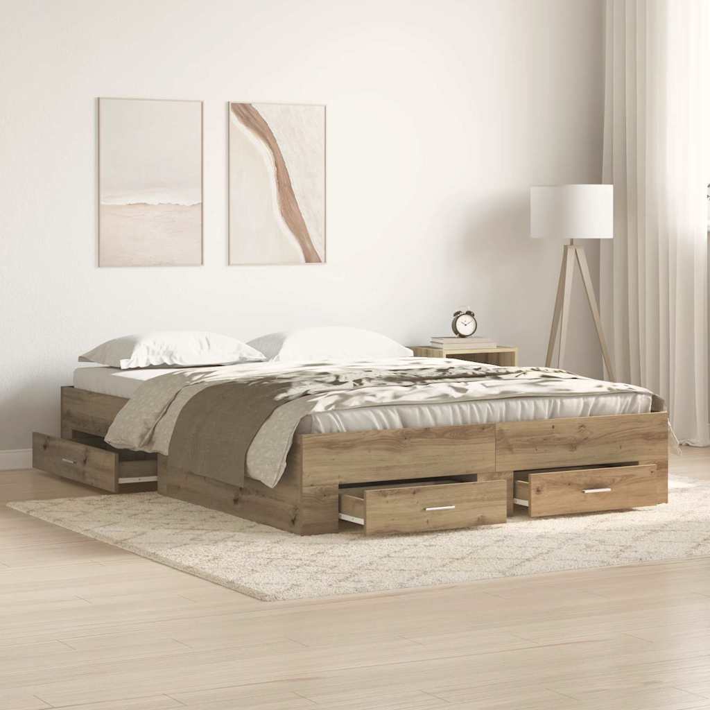 sahtliga voodiraam Kunsttamm Tehispuit 140 x 200 cm Hoiustamine