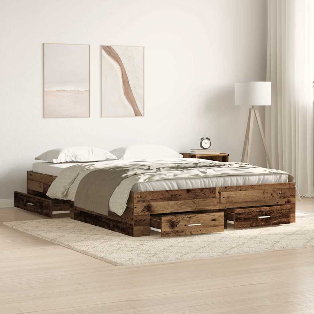 voodiraam sahtlitega Vana puu Tehispuit 140 x 190 cm Voodiraam