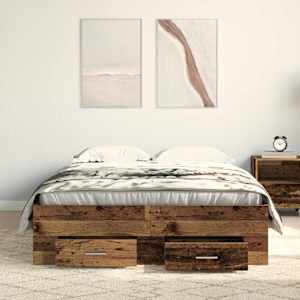 Rám postele Staré dřevo 120 x 190 cm kompozitní dřevo - obrázek 3