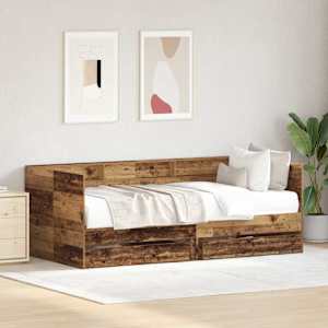 Daybed s čelo Staré dřevo 100 x 200 cm kompozitní dřevo - obrázek 1