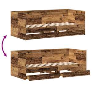 Daybed s čelo Staré dřevo 100 x 200 cm kompozitní dřevo - obrázek 10