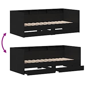 Daybed s čelo Černý dub 100 x 200 cm kompozitní dřevo - obrázek 10