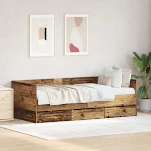 Daybed s čelo Staré dřevo 90 x 190 cm kompozitní dřevo - obrázek 1