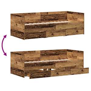 Daybed s čelo Staré dřevo 90 x 190 cm kompozitní dřevo - obrázek 10