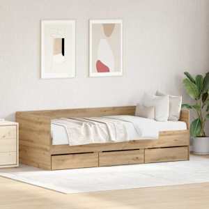 Daybed s čelo Artisanový dub 90 x 190 cm kompozitní dřevo - obrázek 1