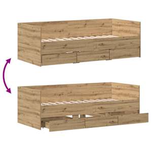 Daybed s čelo Artisanový dub 90 x 190 cm kompozitní dřevo - obrázek 10