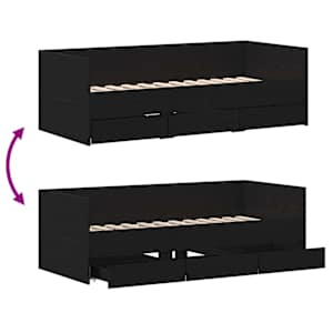 Daybed s čelo Černý dub 90 x 190 cm kompozitní dřevo - obrázek 10