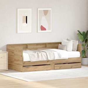 Daybed s čelo Artisanový dub 90 x 190 cm kompozitní dřevo - obrázek 1