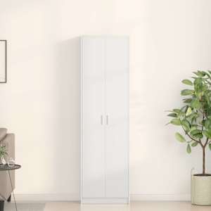 Garderobna omara s polico Bela 55 x 25 x 189 cm Konstruiran les