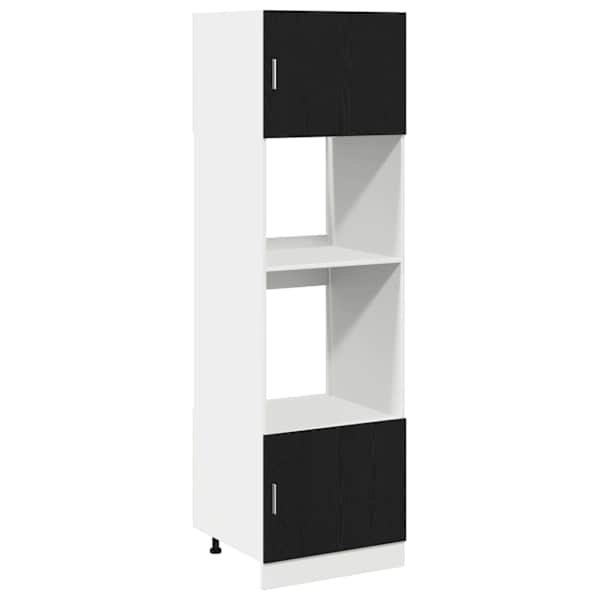 vidaXL Seinakapp Must tamm 60 x 57 x 207 cm Tehispuit