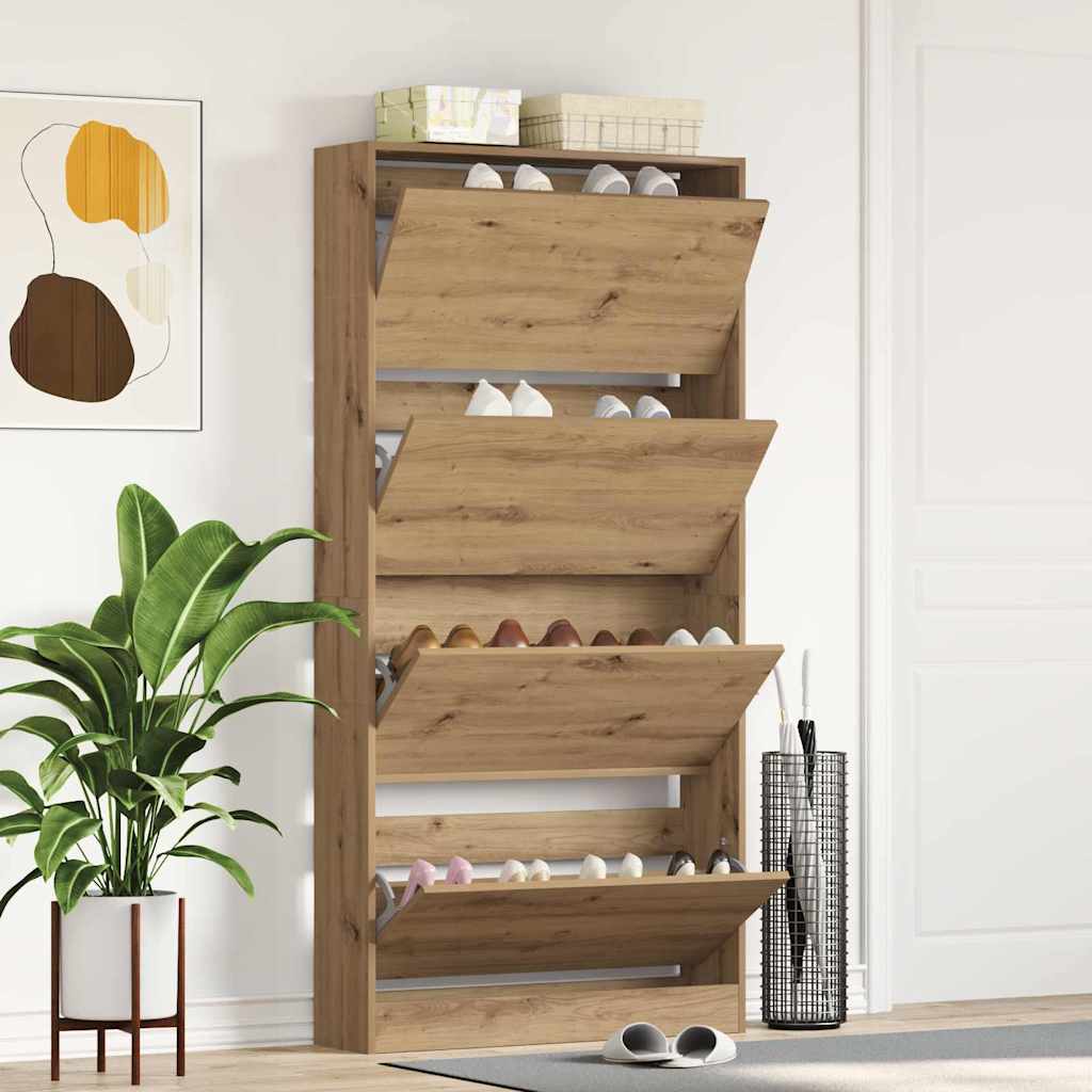 Kenkäkaappi Käsintehty tammi Tekninen puu 80 x 21 x 163.5 cm