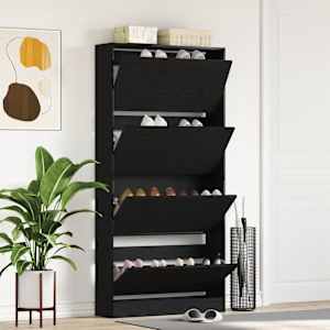 Omara za čevlje s polico Črna Orehovina 80 x 21 x 163,5 cm