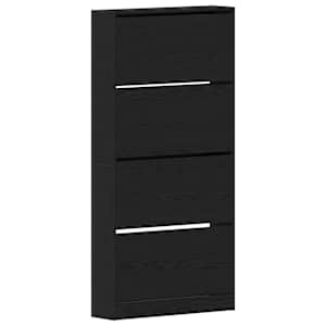 vidaXL Kinga kapp 80 x 21 x 163,5 cm Tehispuit Must tamm