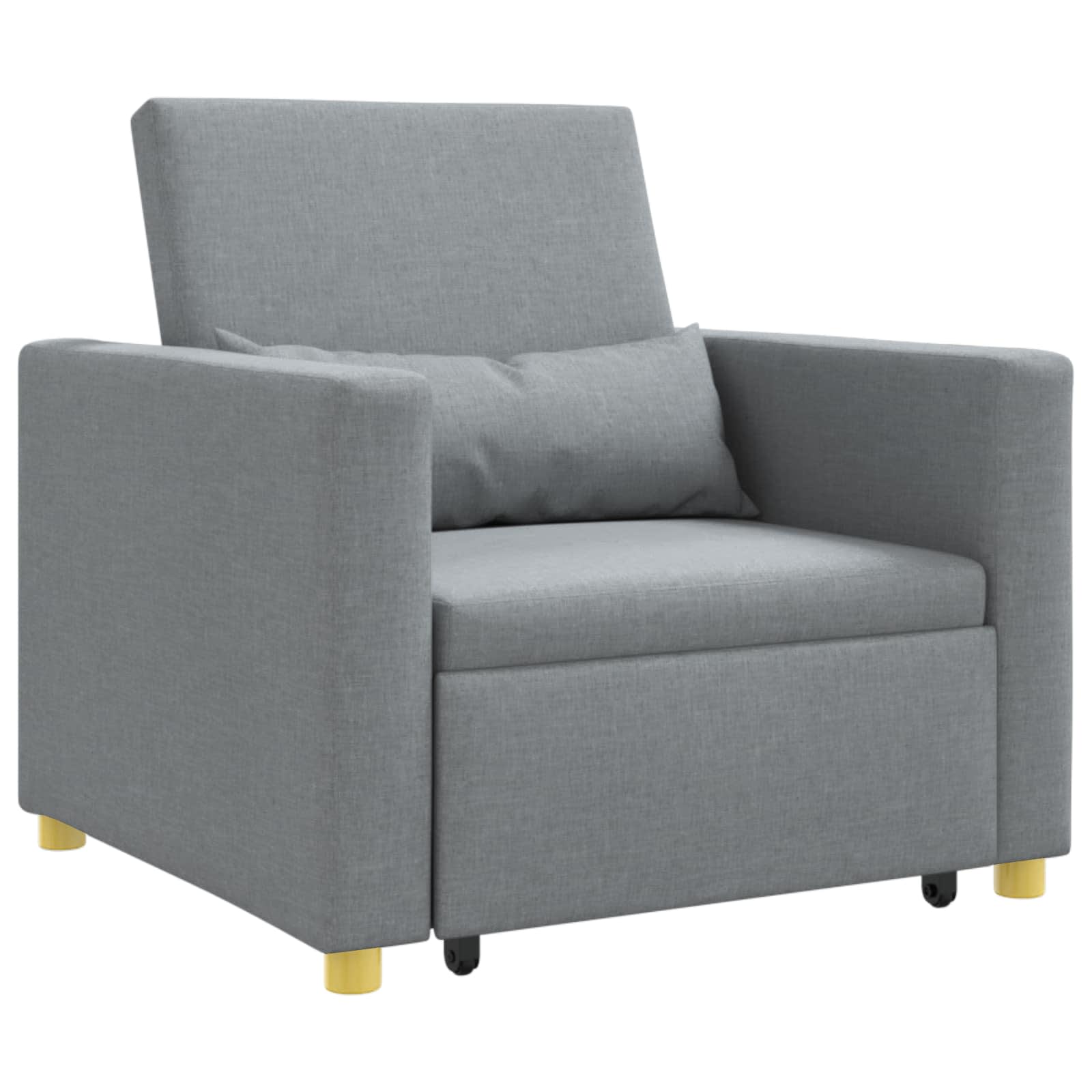 Thumbnail - vidaXL Ausziehbare Schlafcouch Einzel Hellgrau 90 x 165 x 87 cm Stoff