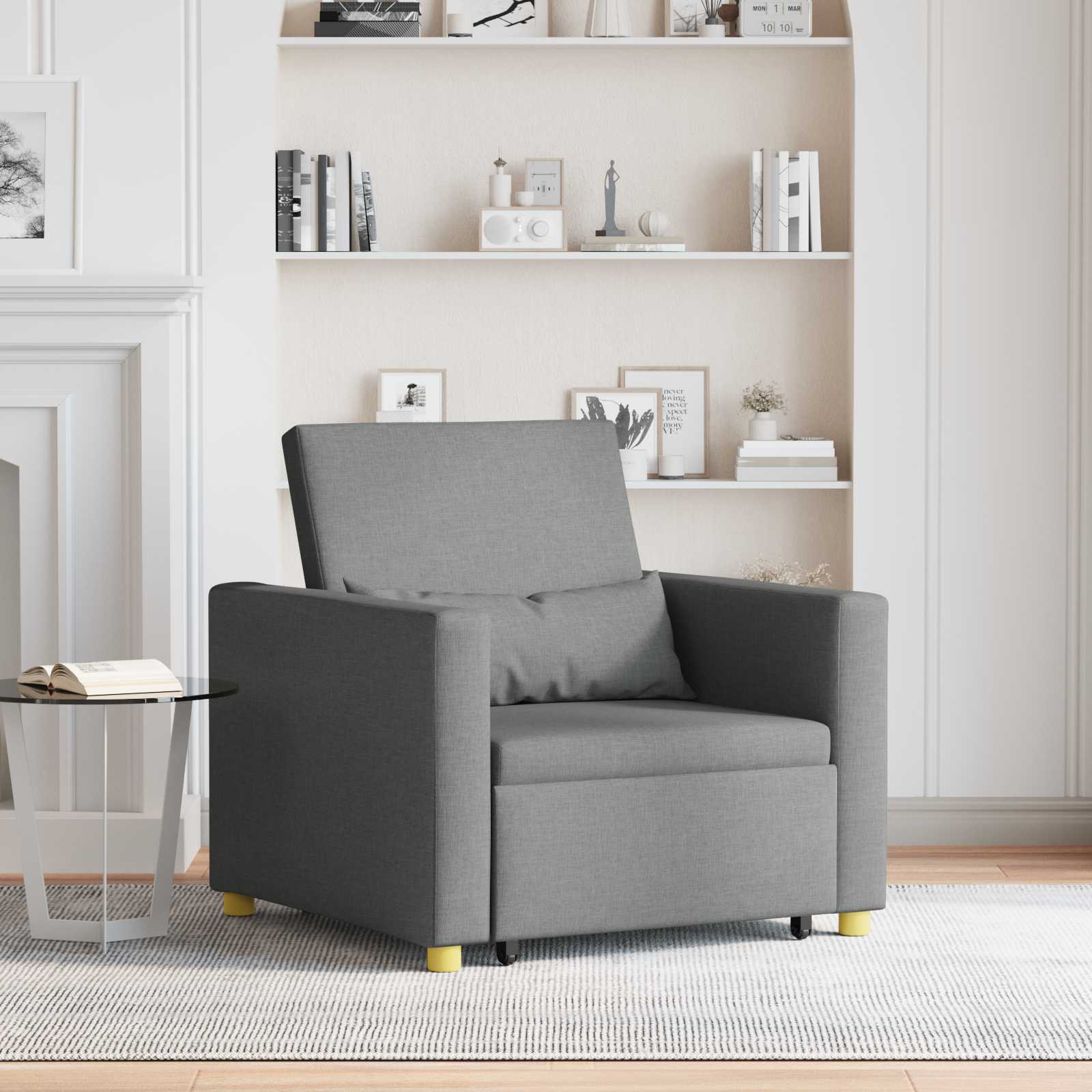 vidaXL Canapea extensibilă single Gri închis 90 x 165 x 87 cm țesătură