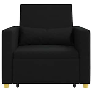 Rozkládací pohovka - jednolůžková Černá 90 x 165 x 87 cm textil - obrázek 5