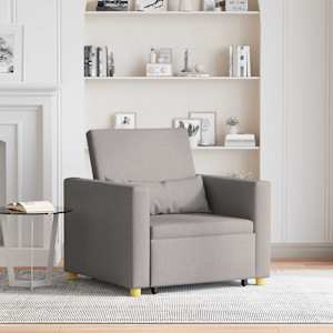 Rozkládací pohovka - jednolůžková Taupe 90 x 165 x 87 cm textil - obrázek 1