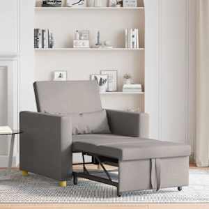 Rozkládací pohovka - jednolůžková Taupe 90 x 165 x 87 cm textil - obrázek 3