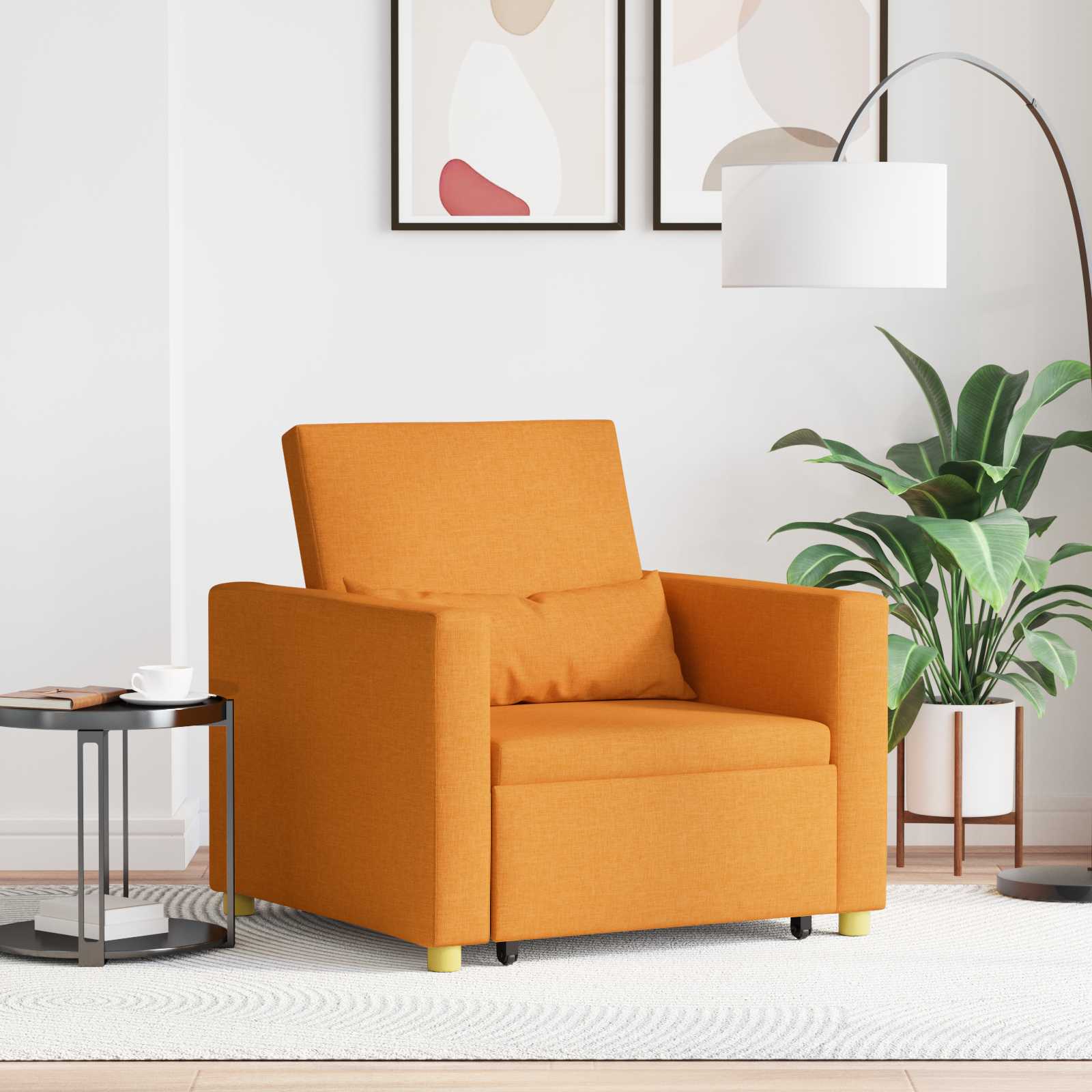 vidaXL Canapea extensibilă single Galben închis 90 x 165 x 87 cm