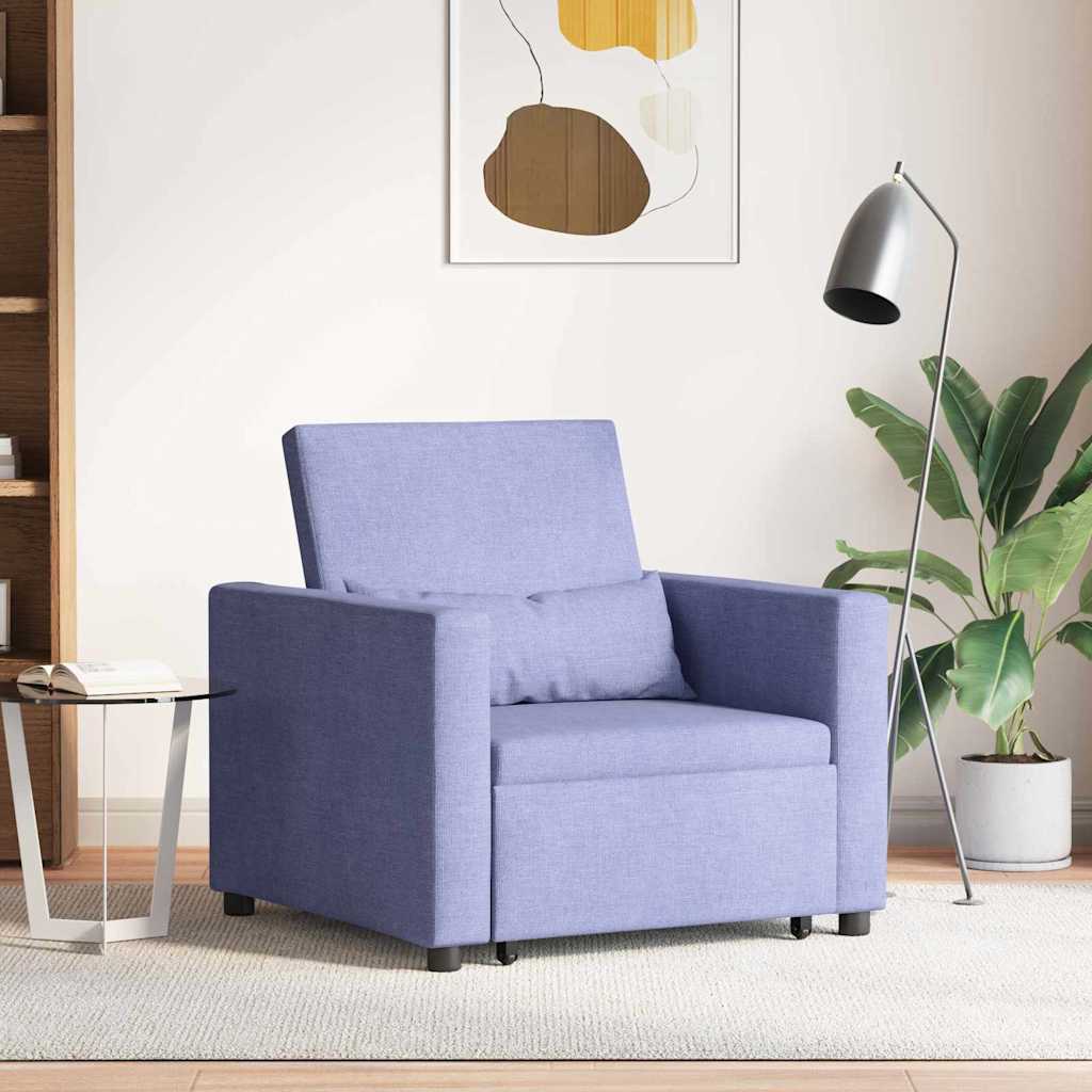 3-u-1 kauč na sklapanje plava denim tkanina